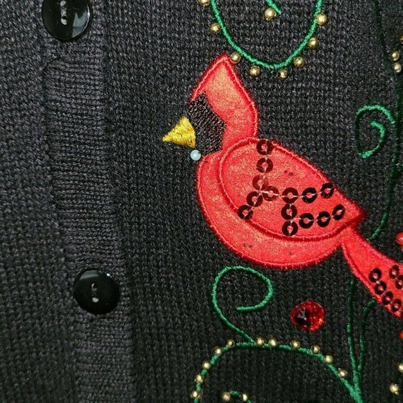 SML Design Christmas Cardigan Black Sweater - Picture 4 of 7